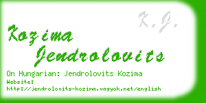 kozima jendrolovits business card
